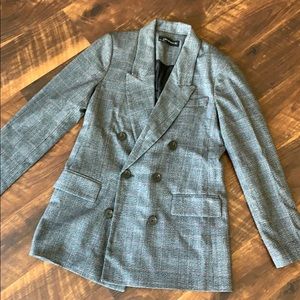 New Zara plaid double button boyfriend blazer